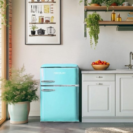 Cecotec Bolero CoolMarket 2D Origin 86 Blue E Mini Retro Kühlschrank E Blau
