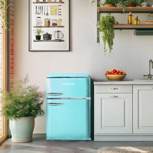 Frigorífico Mini Cecotec Bolero CoolMarket 2D Origin 86 Blue E Defrost 89,3cm 86L E Azul