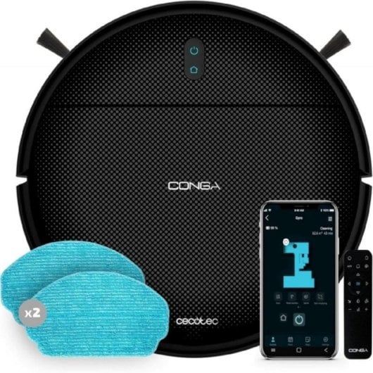 Aspirador Robô com Mopa Cecotec Conga 999 Map X-treme Navegação Giroscópica 2.000 Pa