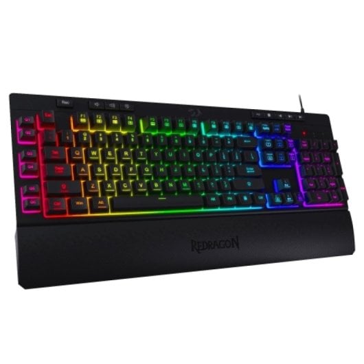 Redragon Shiva Teclado Gaming de Membrana RGB com Apoio para Pulsos Preto