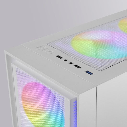 Mars Gaming MC-AIR Caixa Gaming ATX com 4x Ventoinhas FRGB 12cm, Mesh e Vidro Temperado Branca