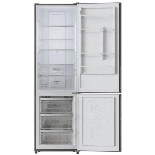 Frigorifero Combi Cecotec Bolero CoolMarket Combi 356 Grey Glass E Total No Frost 200cm 356L E Grigio Door Display