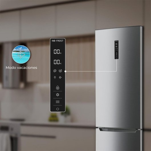 Cecotec Bolero CoolMarket Combi 356 Inox E Frigorífico Combi E Acero Inoxidable