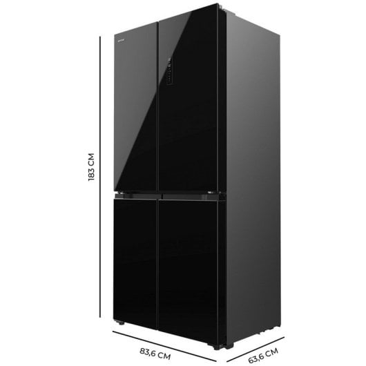 Cecotec Bolero CoolMarket 4D 436 Vetro Nero E Frigorifero Americano 4 Porte E Vetro Nero
