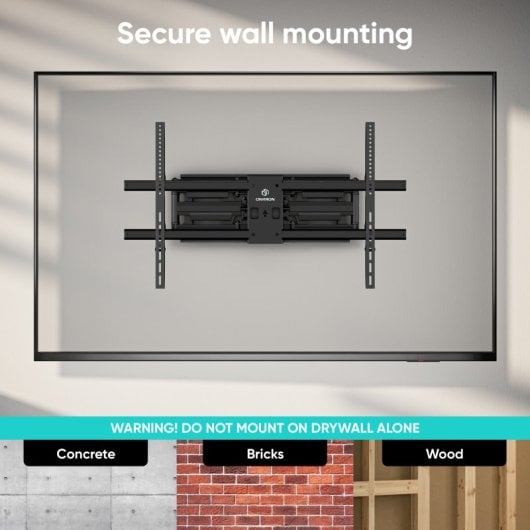 Onkron M10-B Support mural inclinable/pivotant pour TV 42"-120" jusqu'à 100Kg VESA 1000x600 Noir