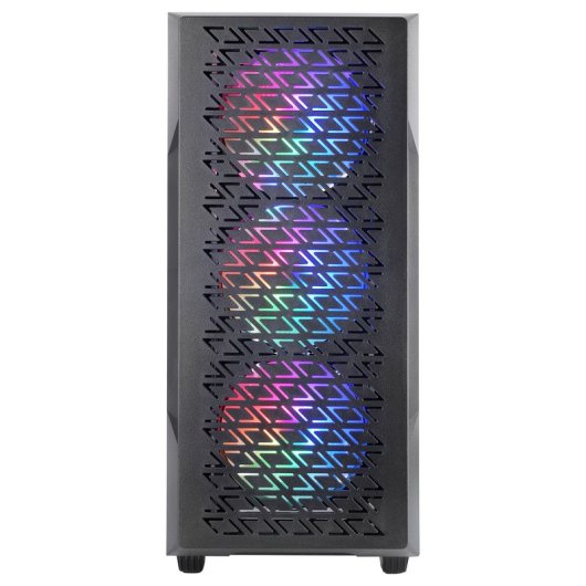 Mars Gaming MC-GEO ATX Boitier Gaming 4x Ventilateurs FRGB 12cm Avant Mesh Verre Trempé Noir