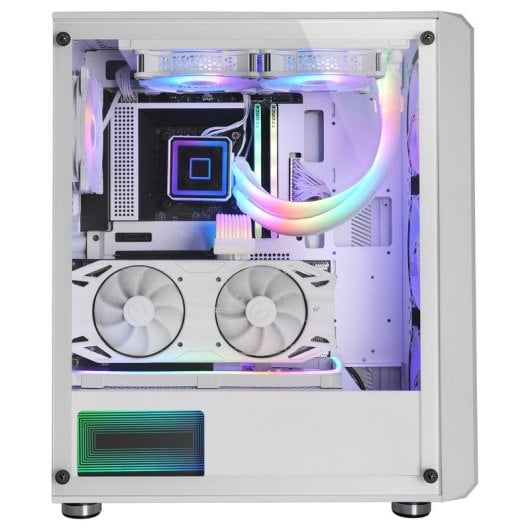 Mars Gaming MC-VAULT Caixa Gaming ATX com 4x Ventoinhas ARGB 12cm, Mesh e Vidro Temperado Branca