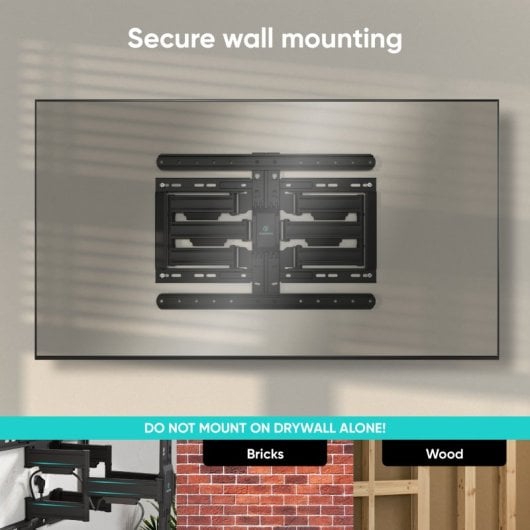 Onkron SM6L-B Soporte de Pared Giratorio e Inclinable para TV 32"-90" Hasta 50Kg VESA 600x400 Negro