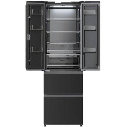 Frigorífico Cuatro Puertas Cecotec Bolero CoolMarket Combi F2D 400 Dark E Total No Frost 191cm 400L E Inox Oscuro