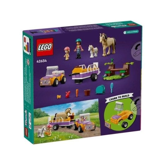 Set de construction Lego Friends Remorque pour Chevaux 105 pièces avec voiture et figurines