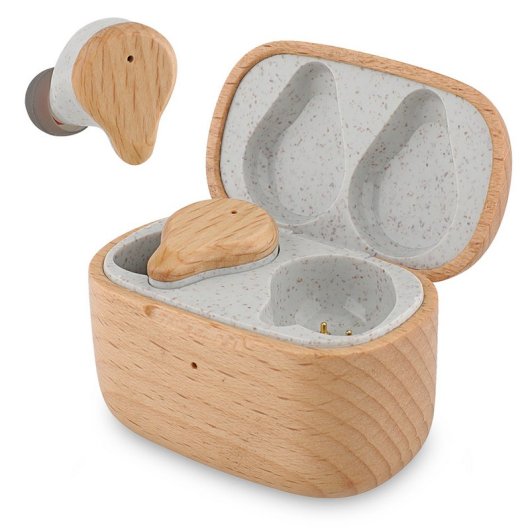 Prixton Earbuds Eco TWS163 Wood Bluetooth-Kopfhörer Buchenholz