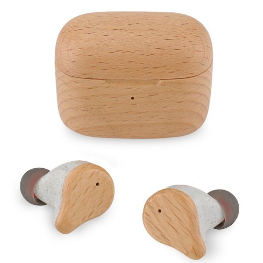 Prixton Earbuds Eco TWS163 Wood Bluetooth-Kopfhörer Buchenholz