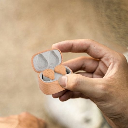 Prixton Earbuds Eco TWS163 Wood Bluetooth-Kopfhörer Buchenholz