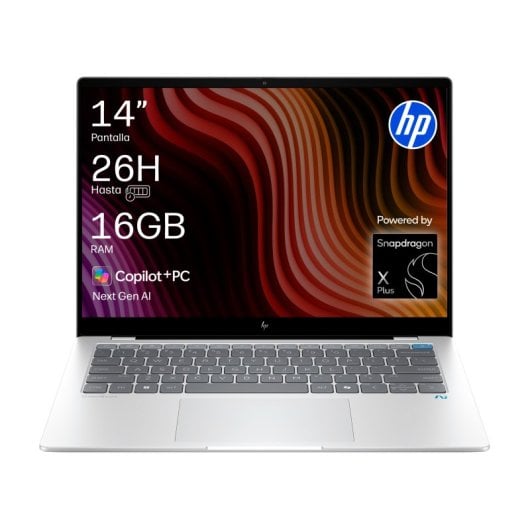 Portátil HP OmniBook X 14-fe1000ns QC Snapdragon X Plus X1P-42-100/16GB/512GB SSD/14" Windows 11