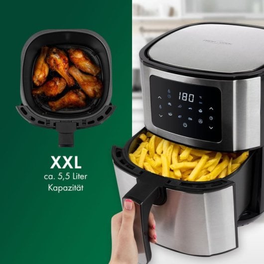 Friteuse à air Proficook FR 1239 H 5,5 L 1 400 W en acier inoxydable