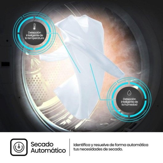 Secadora de bomba de calor Hisense DHQE800BW2 8kg Classe D AutoDry Allergy Care