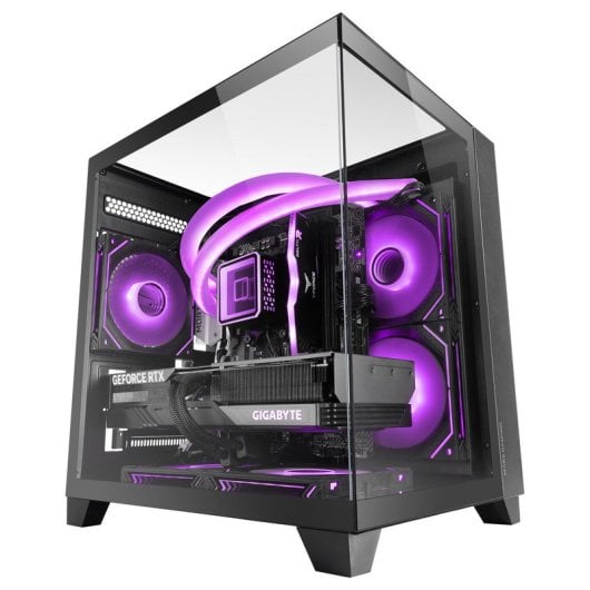 Mars Gaming MC-3CM Caixa Micro-ATX com Vidro Temperado Triplo e Duas Câmaras Preta
