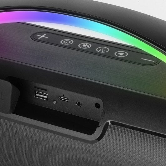Mars Gaming MS-Pulse Altavoz Portátil Bluetooth 5.3 RGB 50W Negro