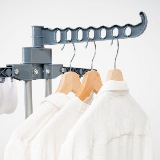 Corde à linge pliante verticale avec roulettes InnovaGoods Dolver 24 barres