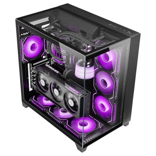 Mars Gaming Mc-3c Caja Atx Vista 3d Triple Cristal Templado Diseño Doble Cámara Lateral  Negro