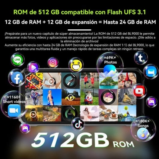 Blackview BL9000 5G 12/512GB Negro y Plata Libre + Funda Protectora