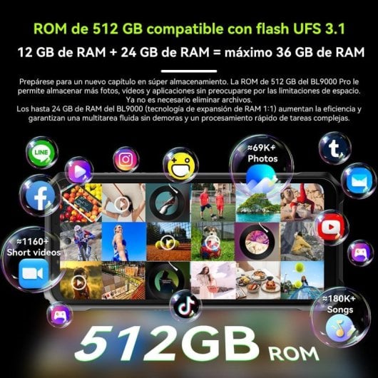 Blackview BL9000 Pro 5G 12/512GB Negro Libre + Funda Protectora