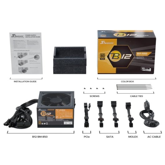 Seasonic B12 BM Series 850W 80 Plus Bronze Semi-Modulaire