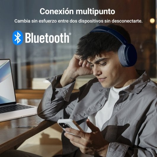 Edifier V80 Hybrid Bluetooth-Kopfhörer mit aktiver Geräuschunterdrückung, Marineblau