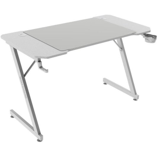 Mars Gaming MGD-X120 Mesa Ergonómica com Tapete XXL e Suportes para Headset e Bebidas 120x60cm Branca