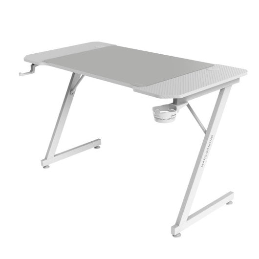 Mars Gaming MGD-X120 Mesa Ergonómica com Tapete XXL e Suportes para Headset e Bebidas 120x60cm Branca