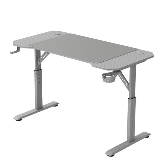 Mars Gaming MGD-ERGO120 höhenverstellbarer Tisch, 3 Positionen, ergonomische Matte, 120 x 60 cm, Weiß