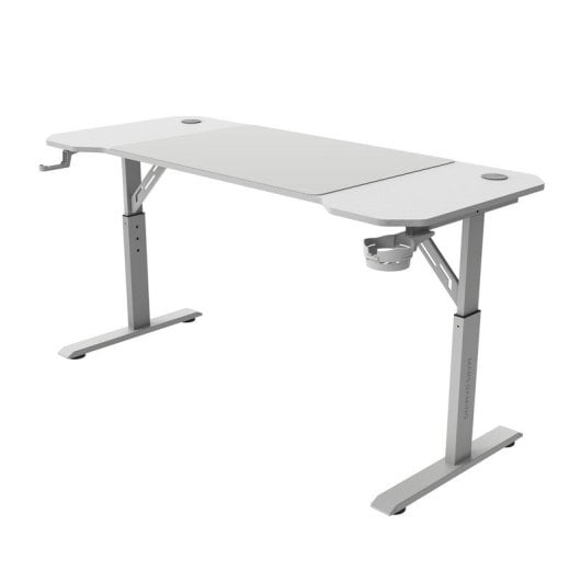 Mars Gaming MGD-ERGO140 Table réglable en hauteur 3 positions tapis ergonomique 140x60cm blanc