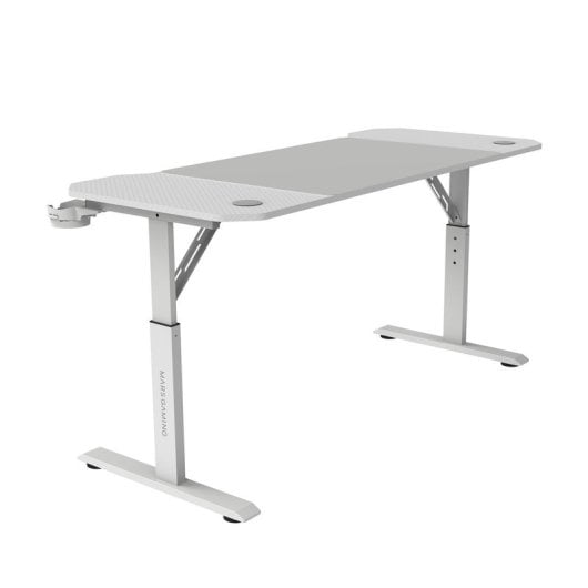 Mars Gaming MGD-ERGO140 Table réglable en hauteur 3 positions tapis ergonomique 140x60cm blanc