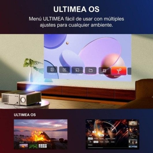 Projetor Ultimea Apollo P60 FullHD 900 Lúmenes 120" LED LCD Smart WiFi Bluetooth