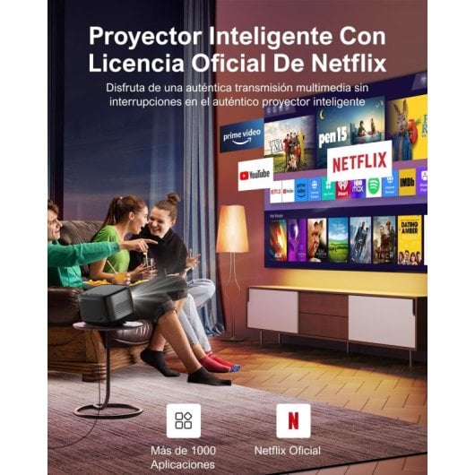 Ultimea Apollo P50 Proyector 1080p Nativo WiFi 6 Bluetooth 5.3 Dolby Audio 700 Ansi Lúmenes