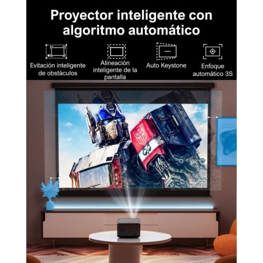 Ultimea Apollo P50 Proyector 1080p Nativo WiFi 6 Bluetooth 5.3 Dolby Audio 700 Ansi Lúmenes
