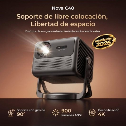Proyector Ultimea Nova C40 FullHD 900 Lúmenes 120" LED LCD Smart TV Portátil