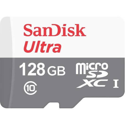 Cartão MicroSD Sandisk Ultra 128GB Class 10 UHS-I U1 100MB/s Cinzento Branco