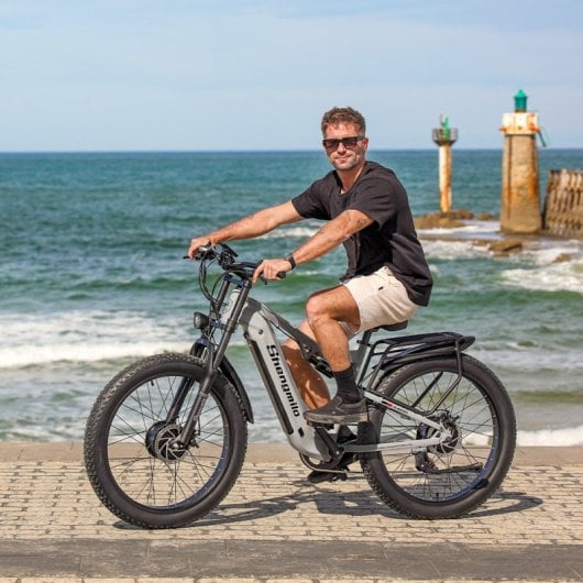 Shengmilo S600-10 Bicicleta Eléctrica de Montaña 26'' para Adultos 2000W con Motor Dual 17.5Ah 840Wh Gris