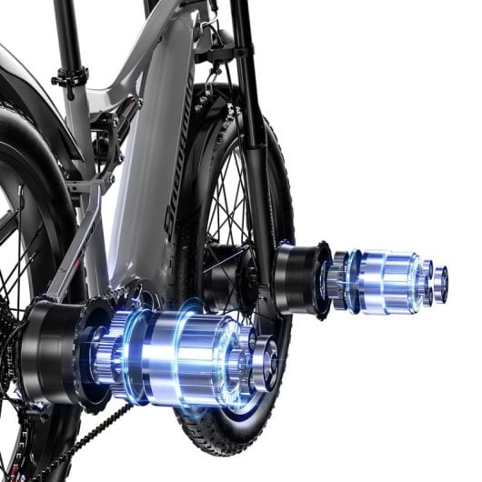 Shengmilo S600-13 Bicicleta Eléctrica de Montaña 26'' para Adultos 2000W con Motor Dual 17.5Ah 840Wh Gris