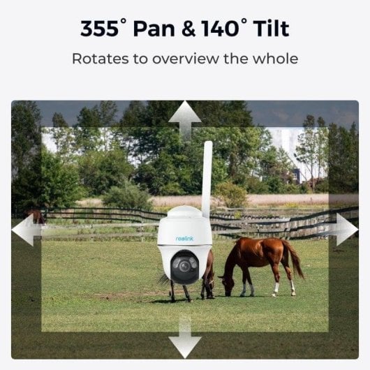 Câmera de vigilância Reolink Go Series G430 2K Visão Noturna Externa IA Painel Solar Áudio Bidirecional