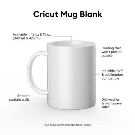 Caneca Cricut Branca Cerâmica 340ml Personalizável Pack 36 Unidades