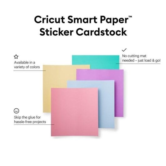 Papel Autoadesivo Cricut Smart Paper Multicor 10 Folhas 305x305mm