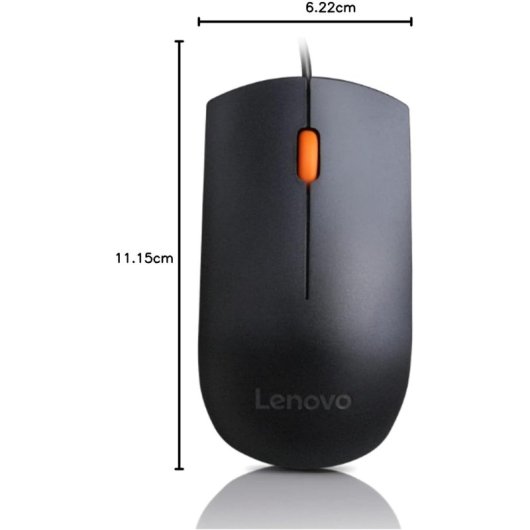 Lenovo 300 Ratón Óptico USB 1600DPI Negro