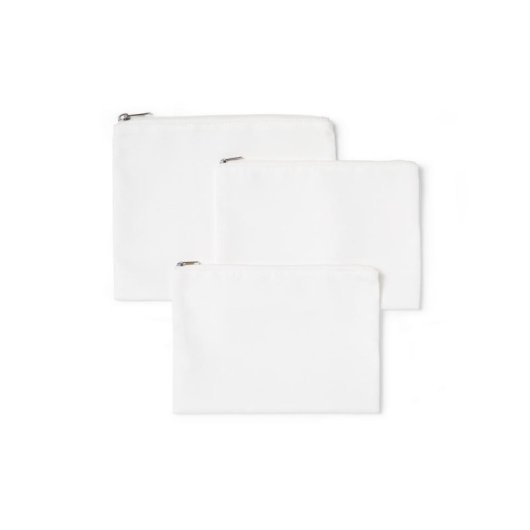 Bolsa de maquillaje Cricut Kit personalizable 3 unidades blanco lona