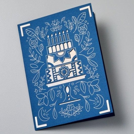 Cartão Insertável Cricut Joy Blue Lagoon Foil Transfer A2 8 Unidades
