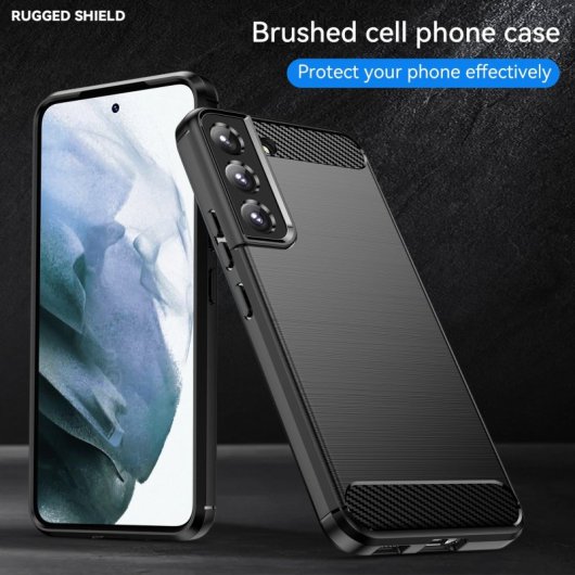 Max Power Digital Carbon Fiber Hülle für Samsung Galaxy S22 Stoßfestes schwarzes Silikon-Handy