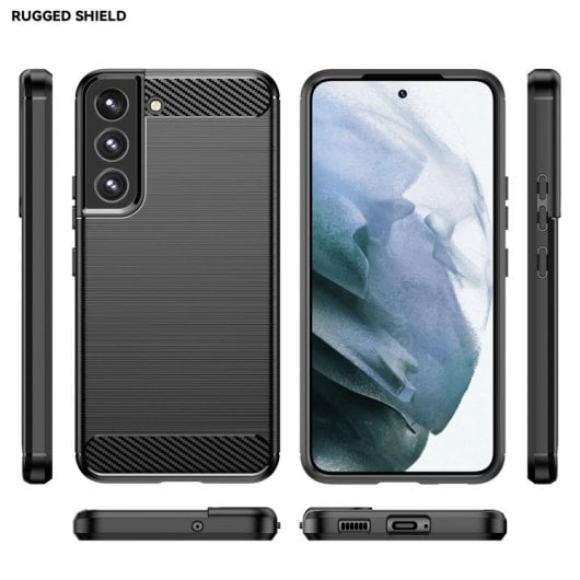 Max Power Digital Carbon Fiber Hülle für Samsung Galaxy S22 Stoßfestes schwarzes Silikon-Handy