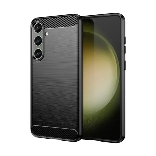 Max Power Digital Capa Anti-Choque de Silicone Fibra de Carbono Preta para Samsung Galaxy S24 Plus