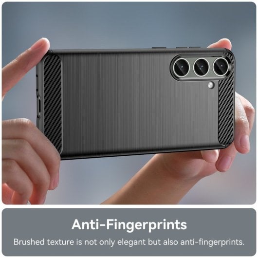 Max Power Digital Capa Anti-Choque de Silicone Fibra de Carbono Preta para Samsung Galaxy S24 Plus